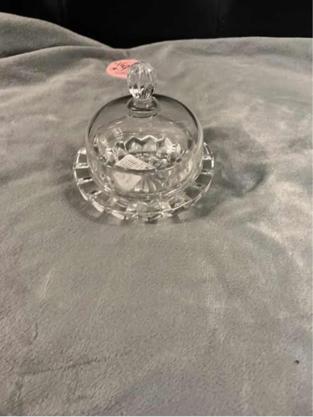 Rare Vintage Crystal Cut Glass Round Butter Container Bowl With Discontinued.